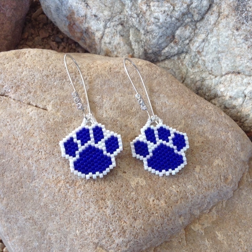 Navy Blue beaded Paws - Picture 4 of 5